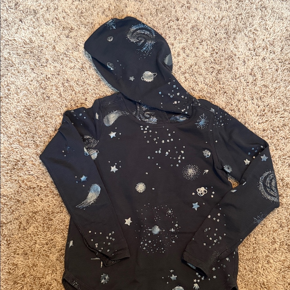 Tea Collection Navy Hoodie with Celestial Design